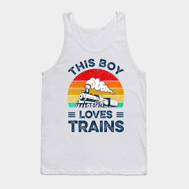 This Boy Loves Trains Gift Train Wagon Lover Gifts Tank Top by LawrenceBradyArt